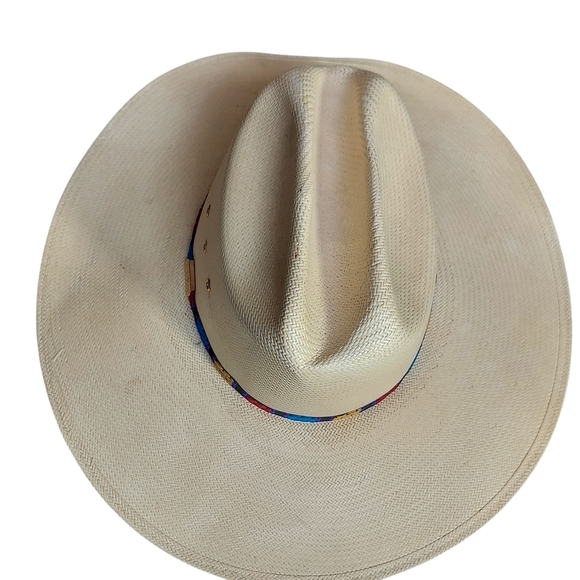 Stetson Natural Cream Gunslinger Style 10X Straw Western Hat Unisex - Picture 7 of 16